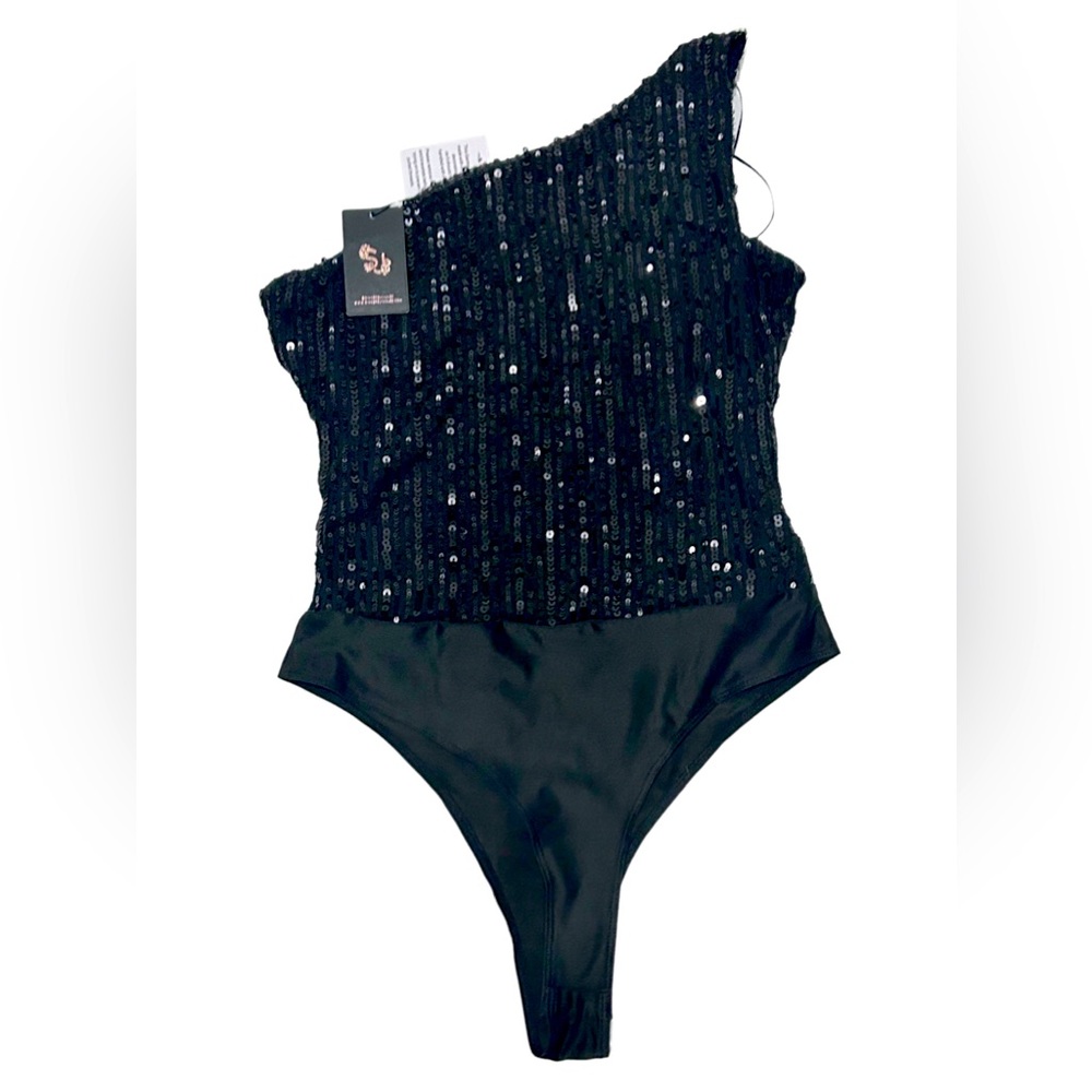 Sincerely Jules One shoulder sequin bodysuit